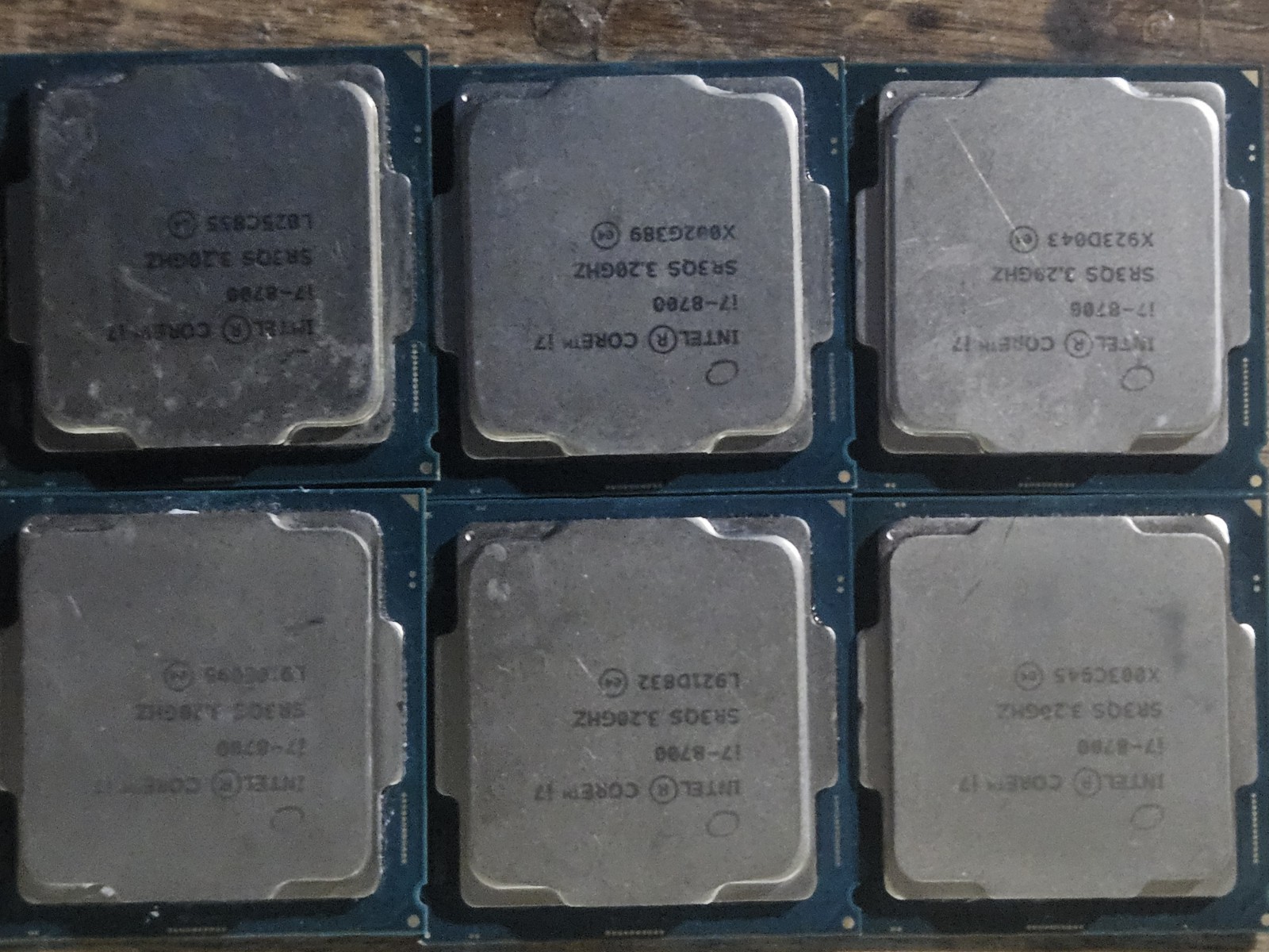 LOT OF 6 MISSING CHIPS Intel Core i7-8700 3.2Ghz 6Core 12MB SR3QS LGA 1511 CPU