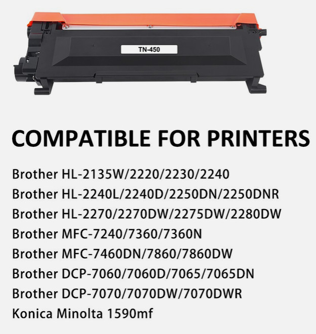 New TN450 High Black Toner Cartridges TN420 For Brother MFC7860DW DCP7060D