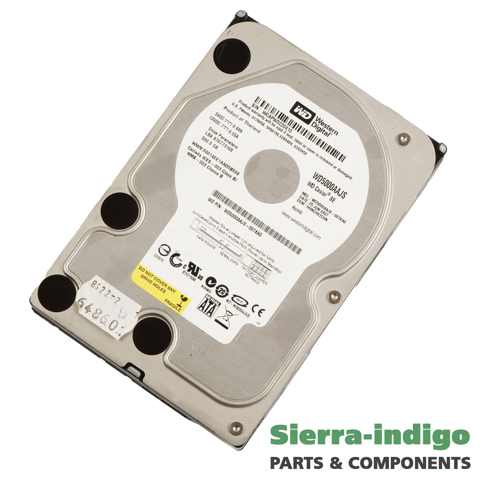 Western Digital WD5000AAJS-00TKA0 SATA Hard Drive