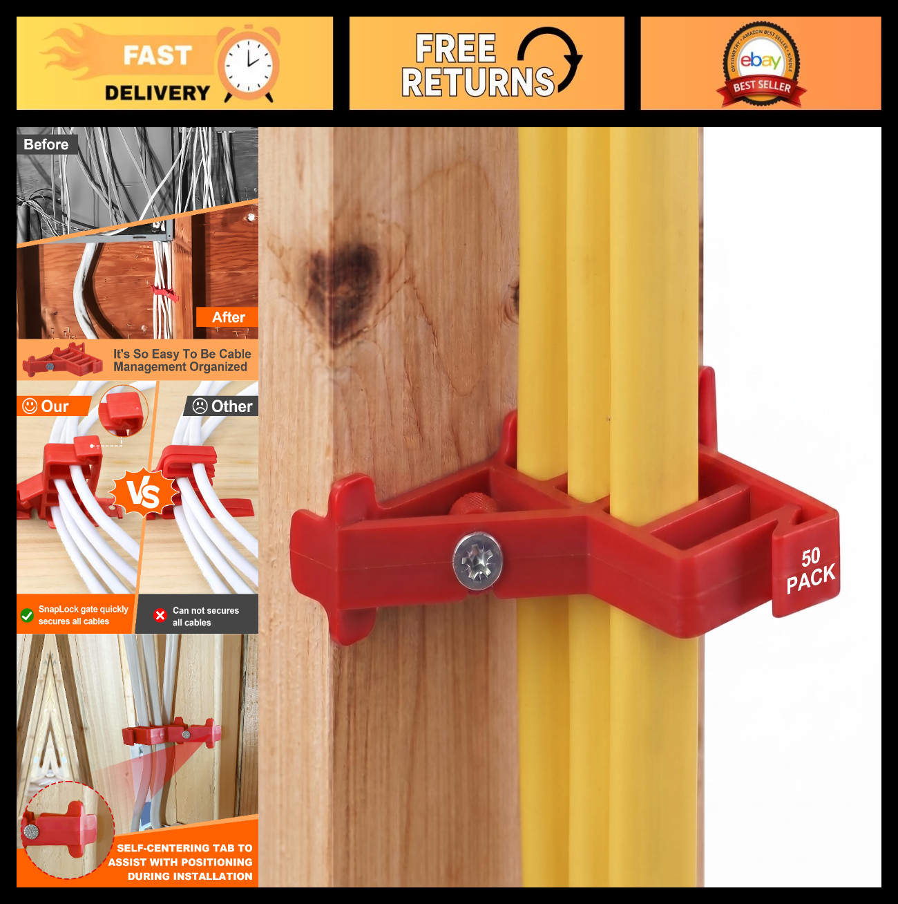 Cable Staples for NM Non-Metallic, Romex, Coaxial & Data/CAT 5 Cables | Prevent