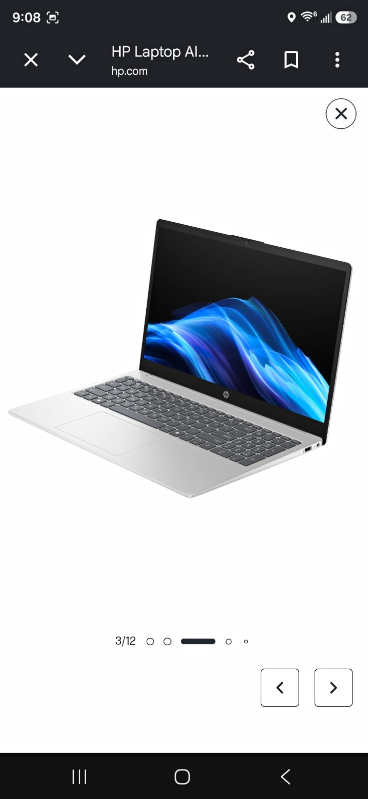 HP Laptop AI 15-fd2059wm 15.6" Core Ultra 5 225U 8GB 512GB SSD Win11 Touch