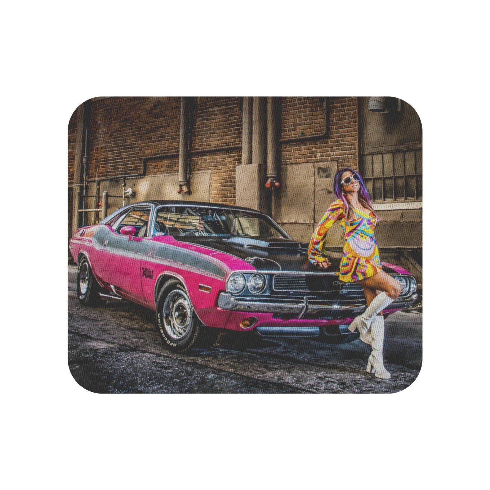 1970 Dodge Challenger T/A 340 Six Pack Panther Pink Muscle Car Mouse Pad Gift
