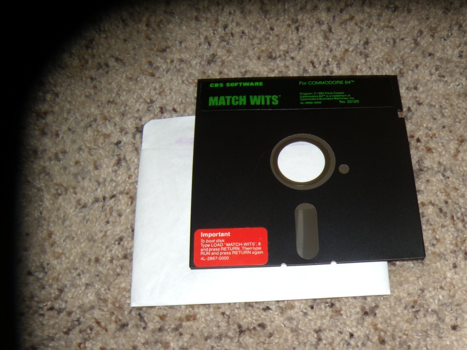 Match Wits Commodore 64 C64 Game on 5.25" disk