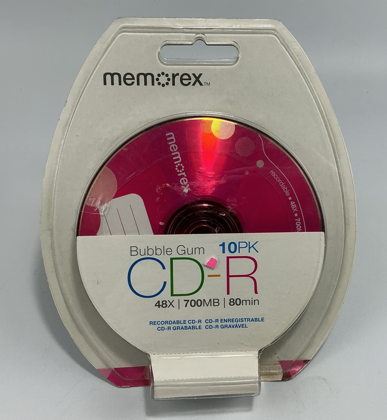 Memorex Bubble Gum Recordable 48x speed 700MB 80 min CD-R Discs 10-Pack