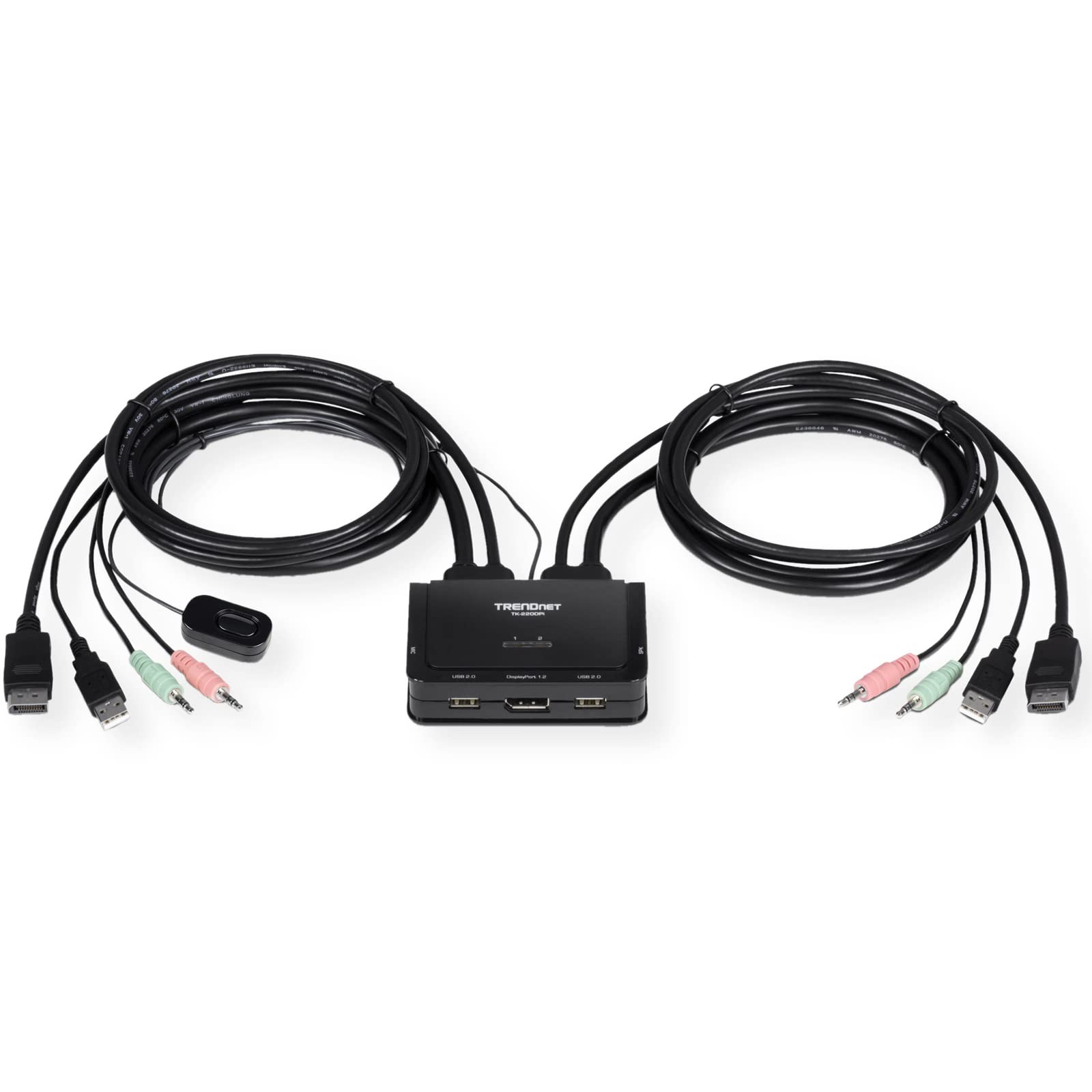 2-Port 4K DisplayPort 1.2 KVM Switch with Audio, 4K UHD (3840 x 216060Hz), 3....