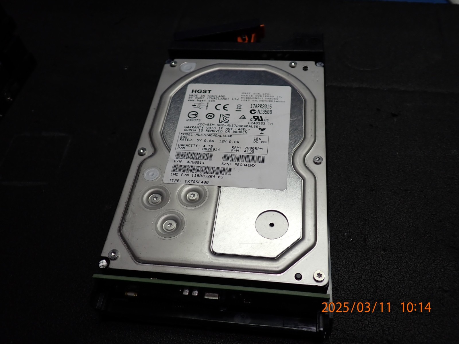 EMC 118033264-03 4TB 7.2K 3.5in 6G VNX for VNX, HDD Internal Hard Disk Drive