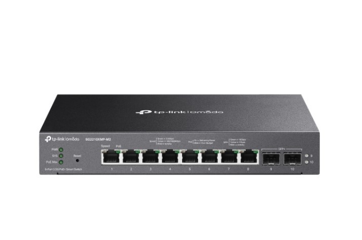 TP-Link SG2210XMP-M2 Omada 8-Port 2.5GBASE-T and 2-Port 10GE SFP+ Smart Switch