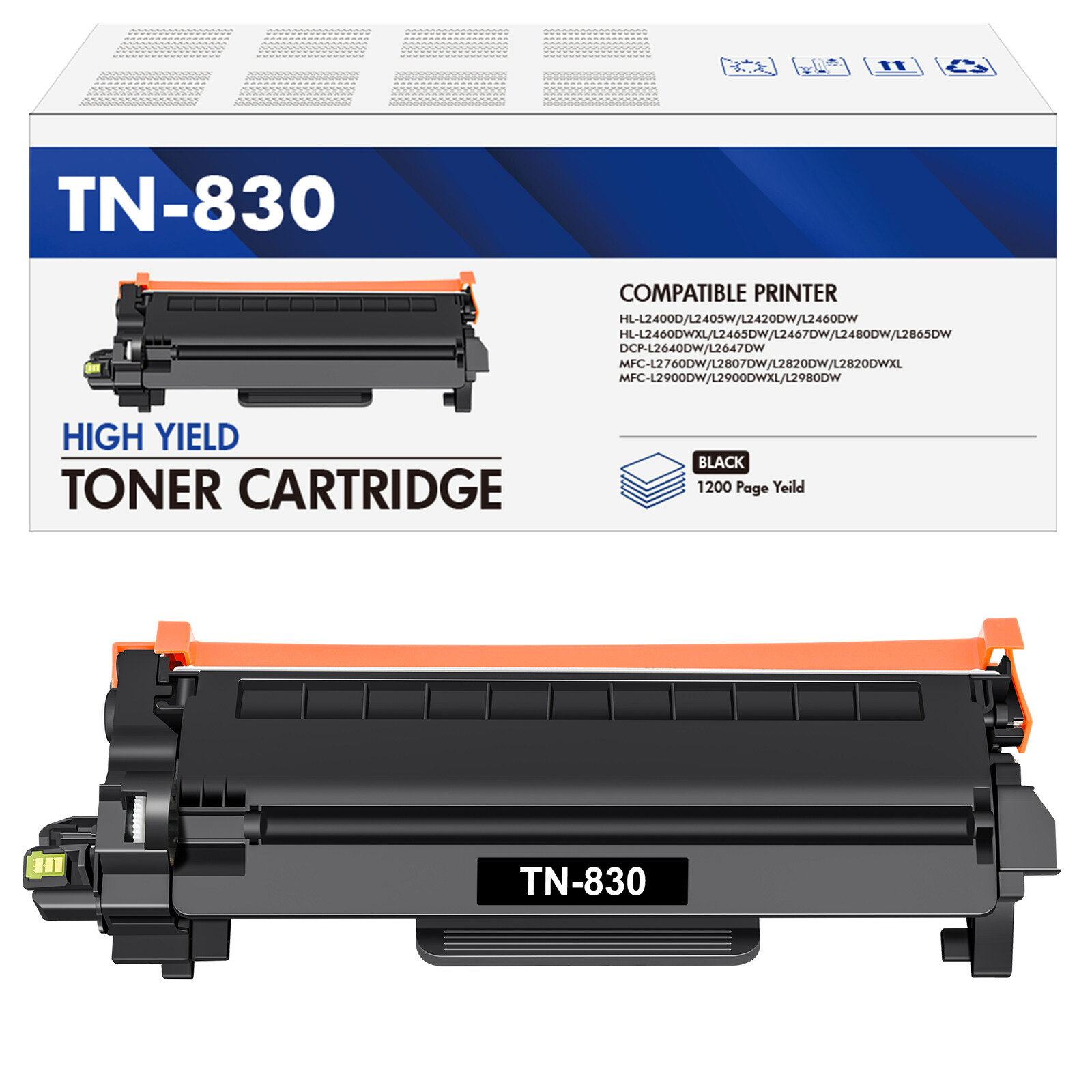 1-4PK TN830 Toner Compatible With Brother HL-L2400D MFC-L2820DW DCP-L2647DW