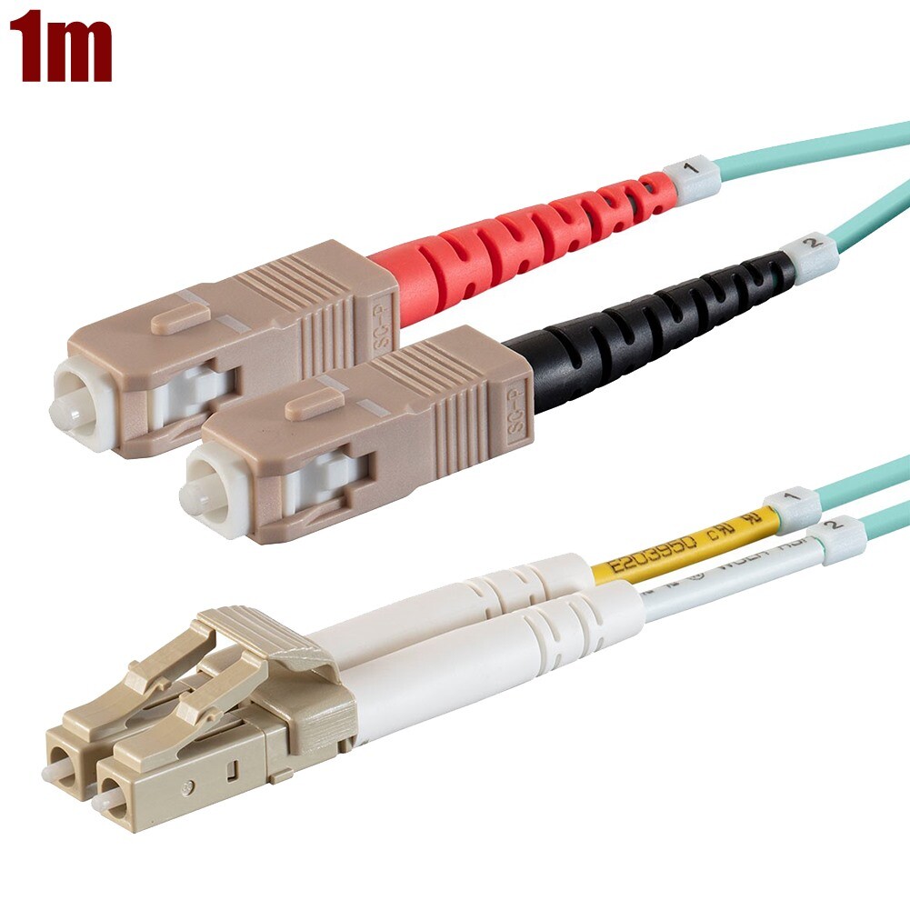 1-30M LC UPC to SC UPC Fiber Optic 50/125 Duplex Multi Mode Optical Patch Cable