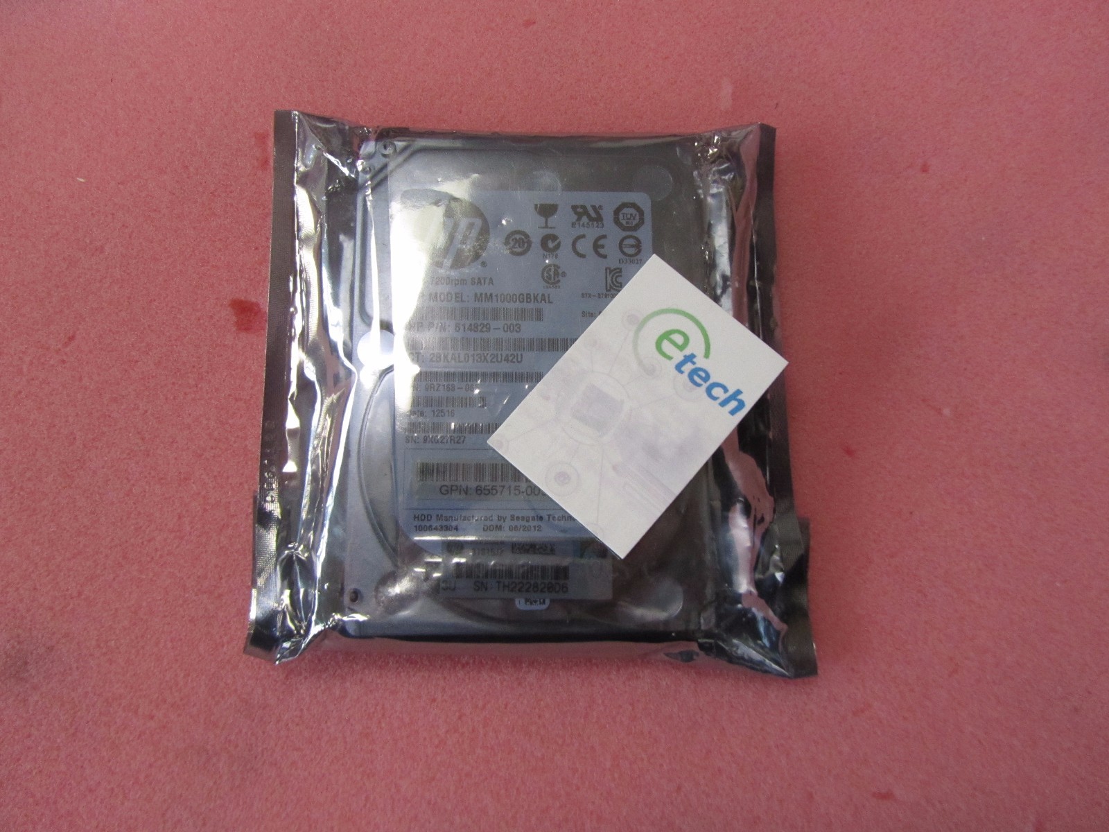 HP 655710-B21 656108-001 614829-003 1TB 2.5" SATA  HDD, MM1000GBKAL ST91000640NS