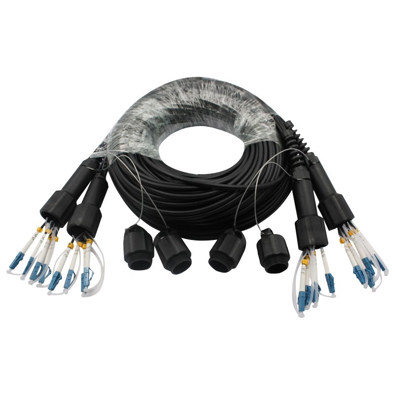 150m Outdoor Single-Mode LC-LC UPC TPU Field Armored Fiber Patch Cable 8 Strand