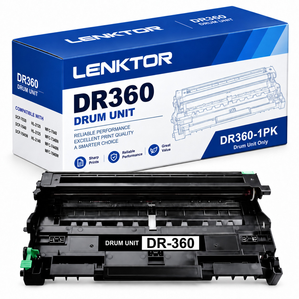 DR360 Compatible Drum Unit 1PK BK Fits HL-2140 HL-2170W DCP-7030 MFC-7340 1PK
