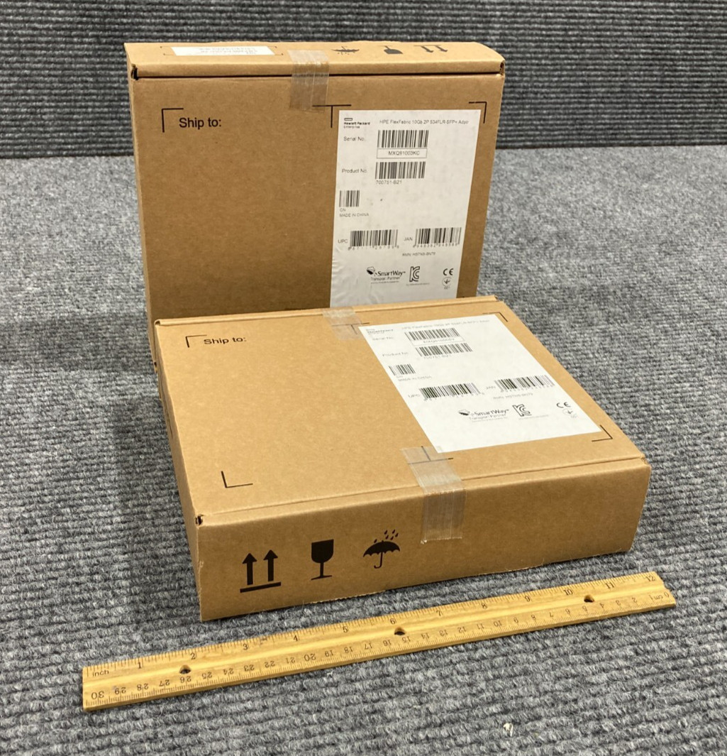 Lot of 2 HPE 534FLR-SFP+ ADPTR FLEXFABRIC 10GB 2-PORT 700751-B21 - NIB, Sealed -