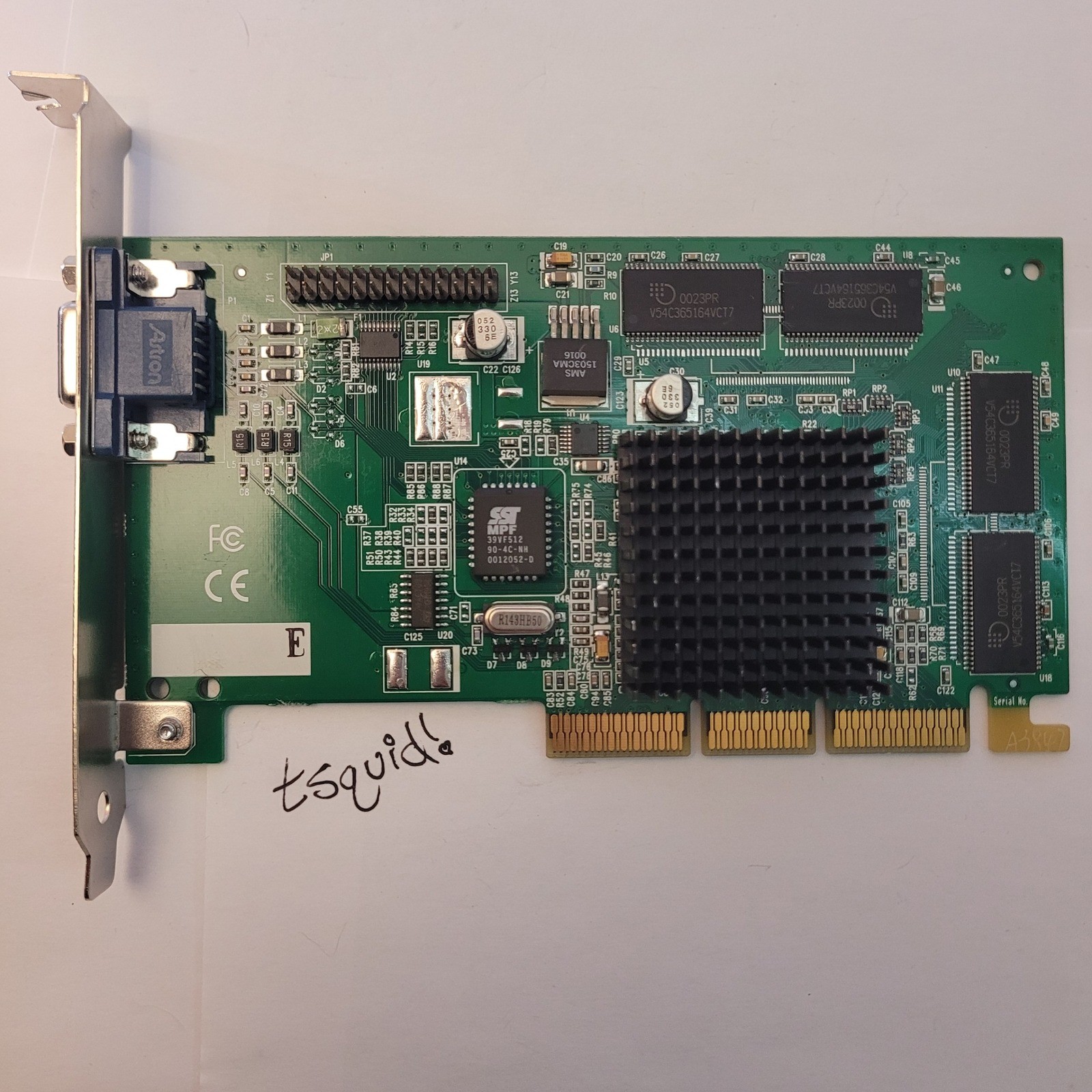 Dell 073RGY AGP Video Graphics Card 32MB VGA BRD-05-E15 Green Excellent Vintage