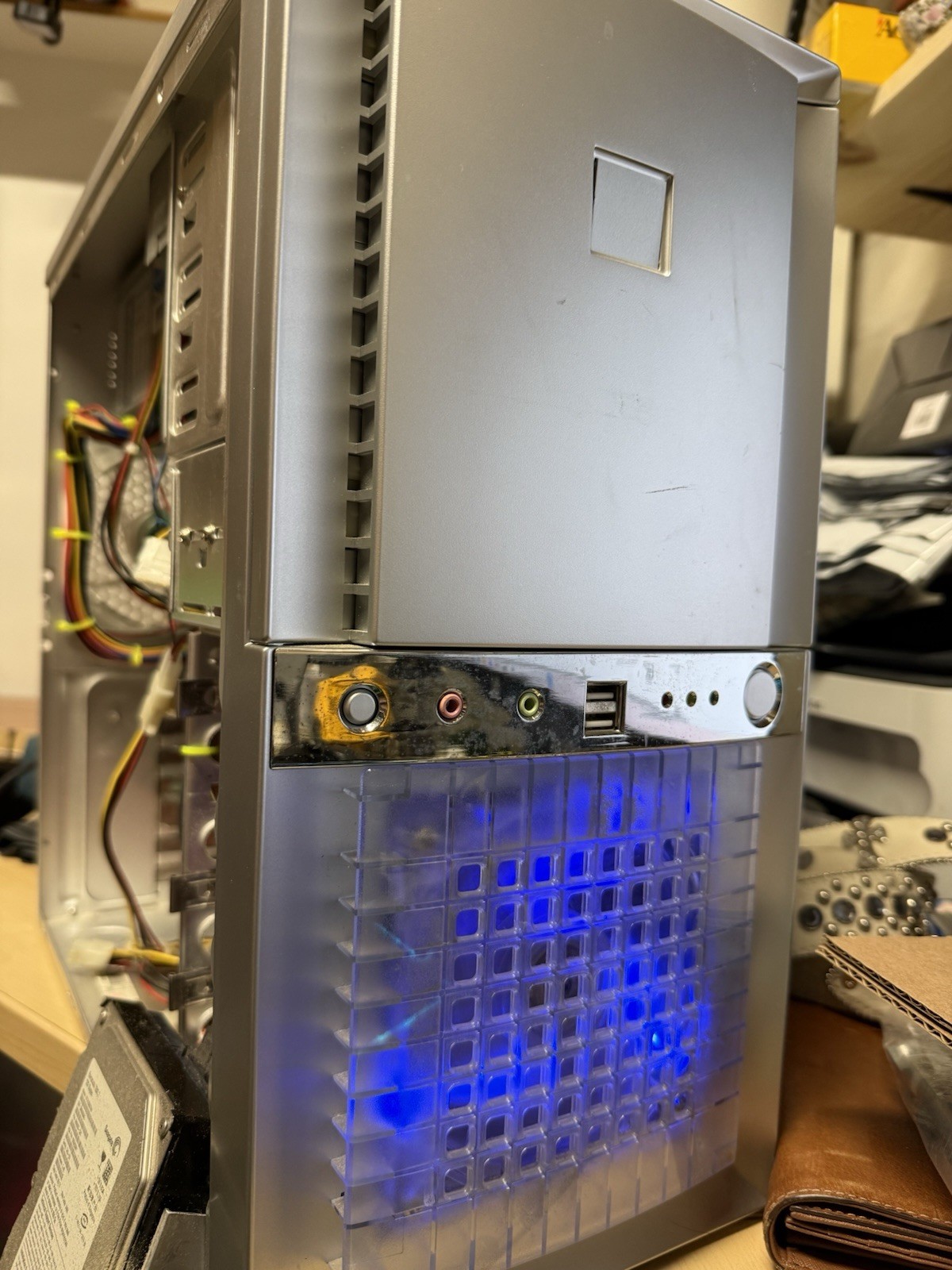 Vintage Antec Super Lanboy Aluminum ATX Mini Tower Case Built, ABIT NF7 Board