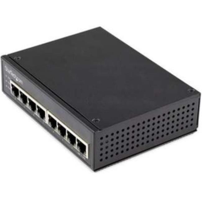 30W Industrial 8 Port Gigabit PoE Plus Power Over Ethernet Switch - Black