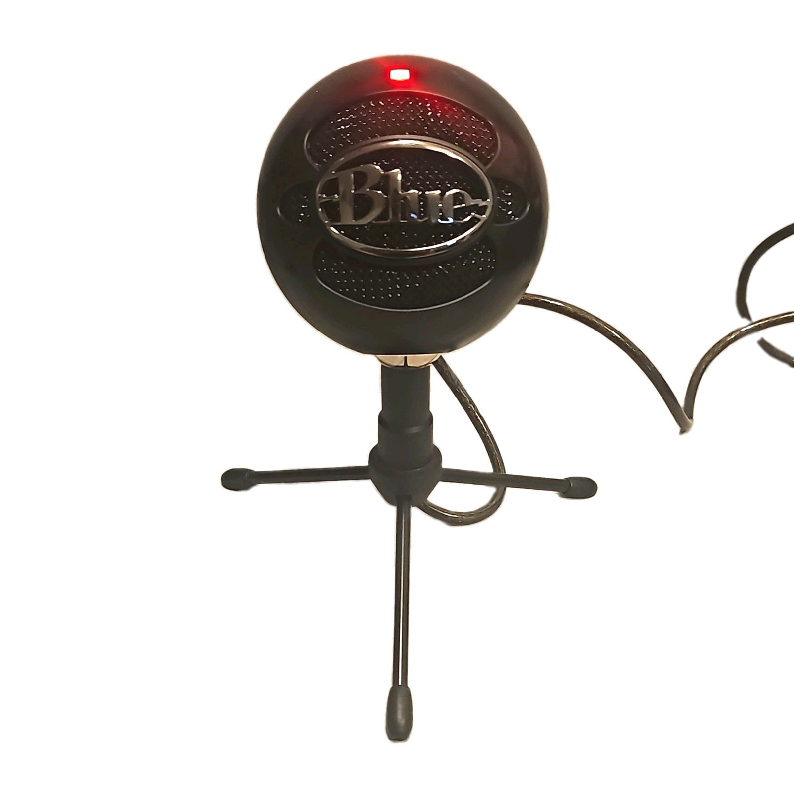 Blue Snowball iCE USB Condenser Microphone w/ Cable Power on - Podcast Streaming