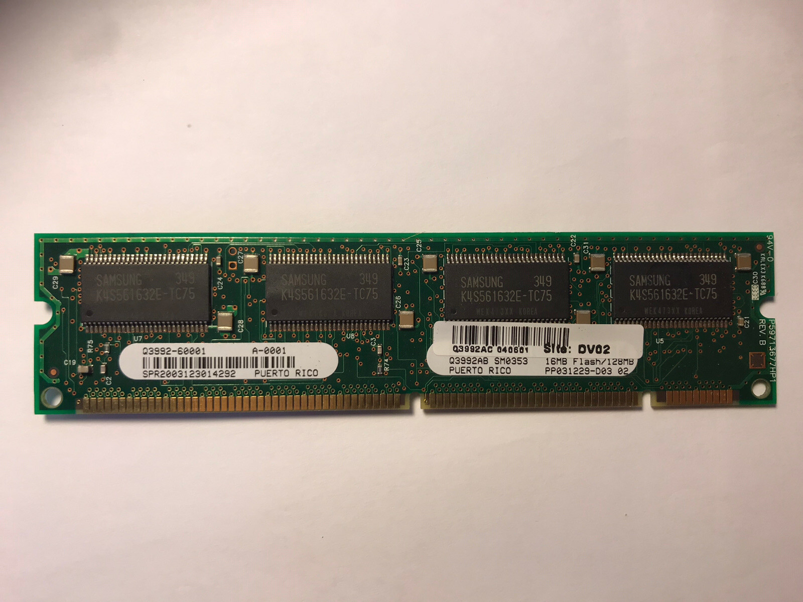 HP Q3992-60001 A-0001 16MB/ Flash 128MB Memory for LaserJet Printers, Used