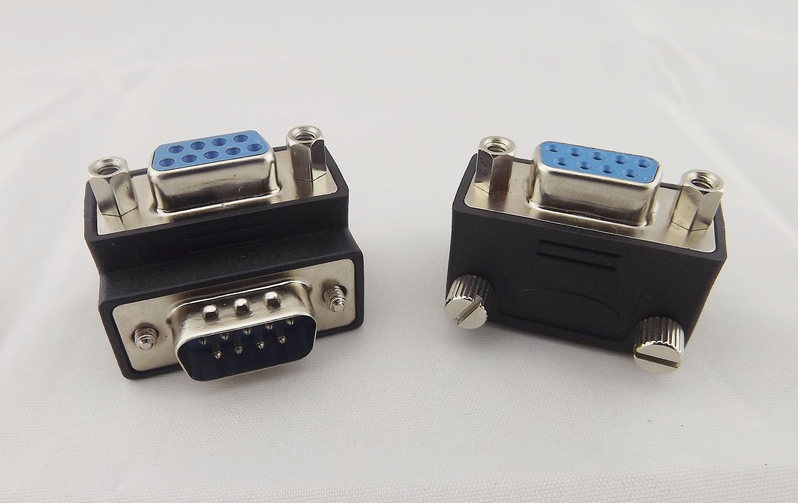 10 Right Angle 90 Degree DB9pin DB9 RS232 Male To Female Extension Cable Adapter