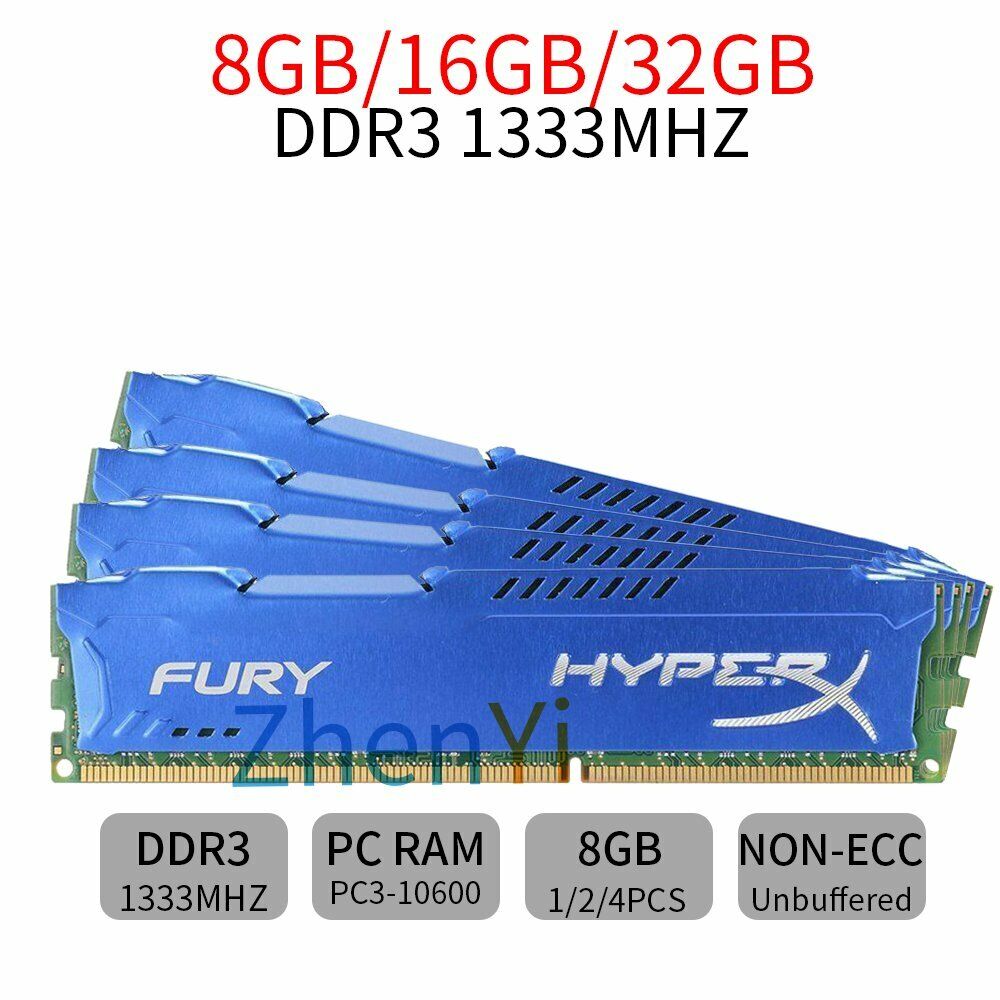 64GB 32GB 16GB 8GB DDR3 1600 1866 DDR4 2133 2400 2666Mhz RAM HyperX FURY Lot WU