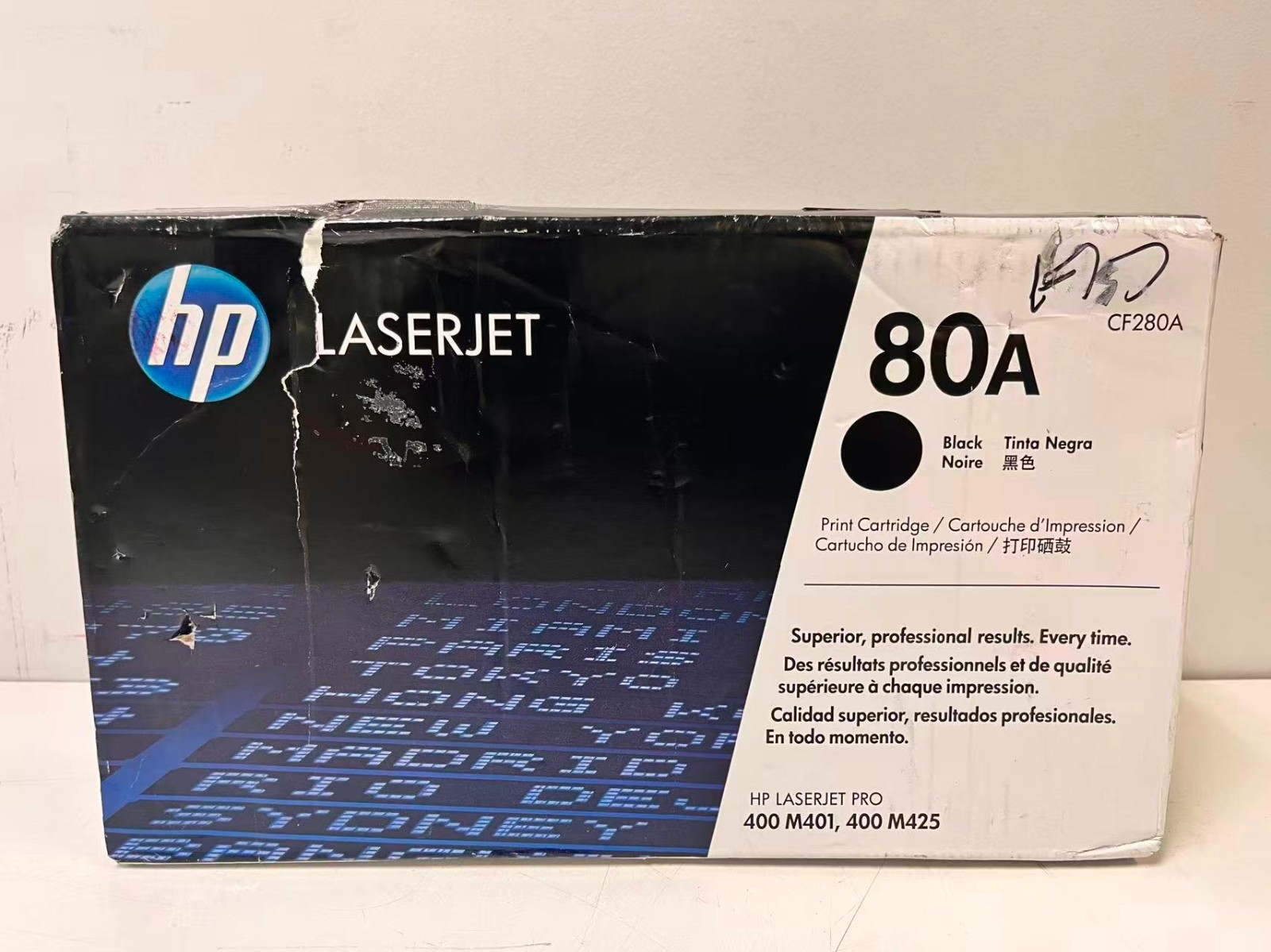 GENUINE HP 80A CF280A Black Toner Cartridge for LaserJet DAMAGE box sealed