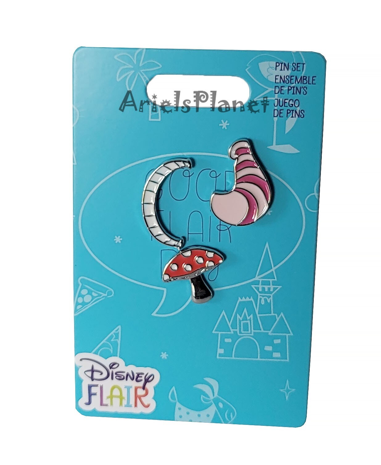 Disney Parks Alice in Wonderland Cheshire Cat Flair 3 Pin Combo Set