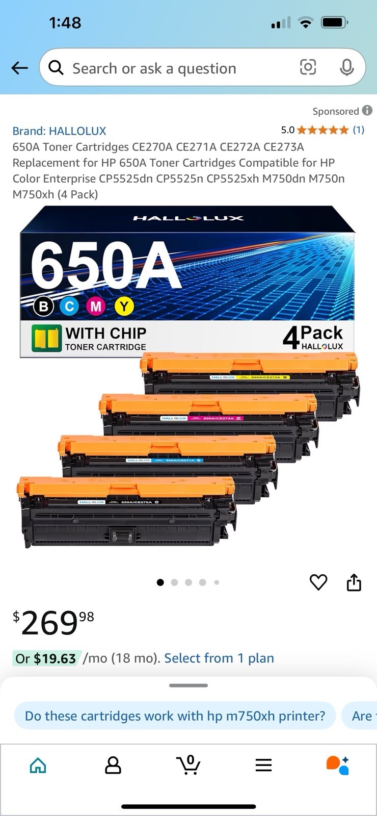 650a Toner Cartridges Pack Of (4)
