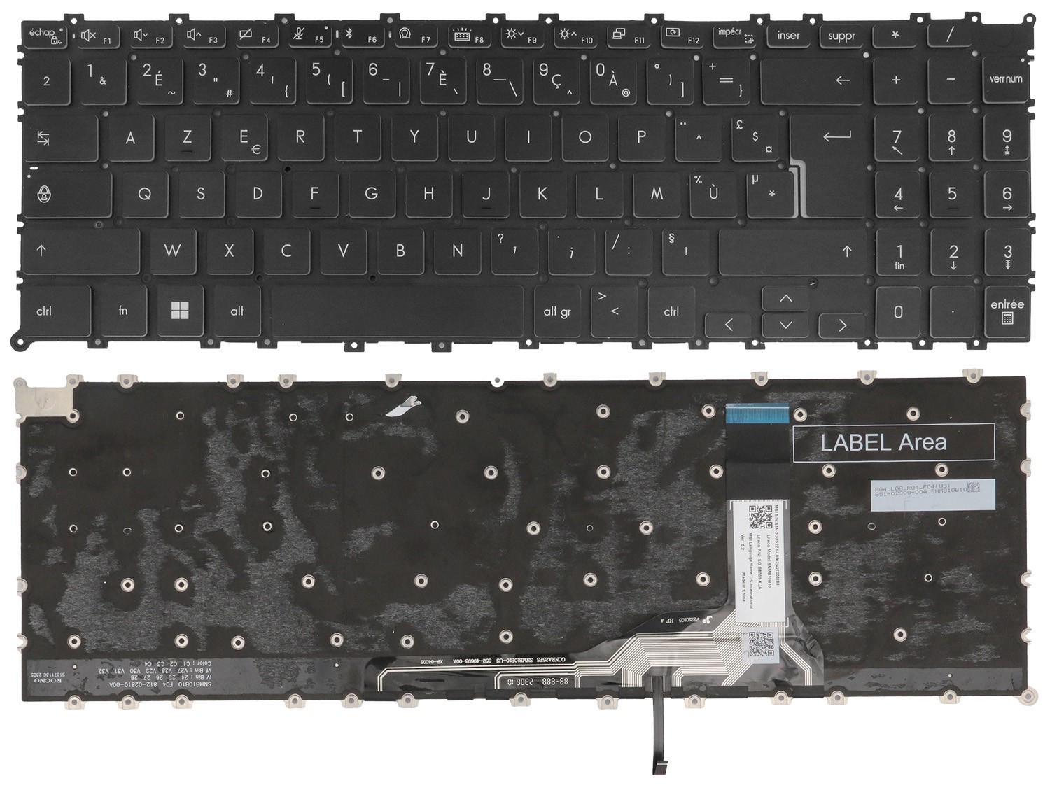 Original FRENCH Keyboard for MSI Prestige 16 AI EVO SNMB10B10 Backlit LED