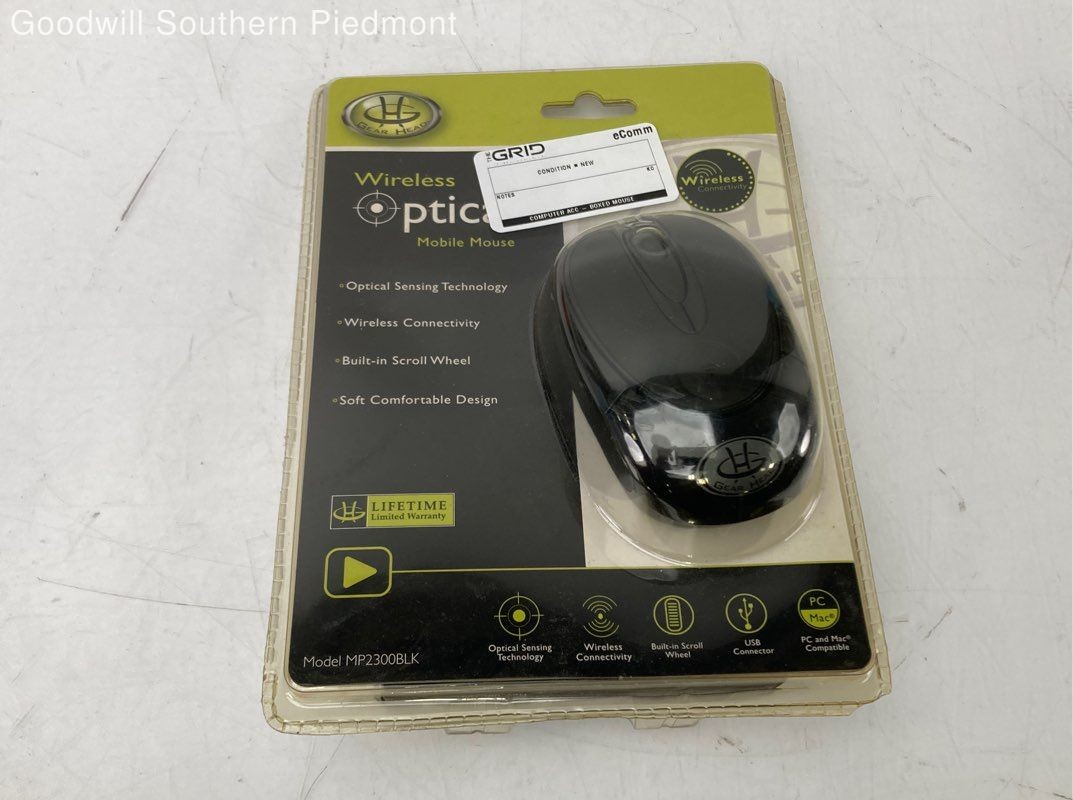 Gear Head MP2300BLK Wireless Optical Mobile Mouse - New