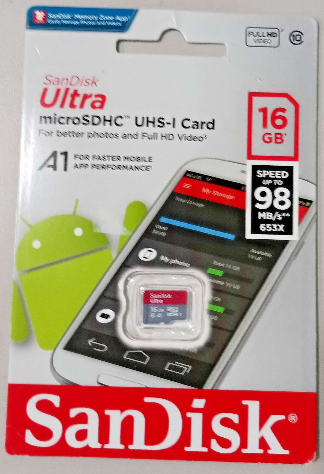 SanDisk Ultra 16GB microSDHC UHS-I Memory Card - 98MB/s Class 10 - NEW