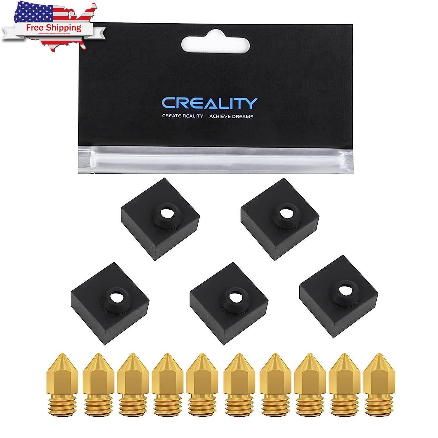 Creality Original 10pcs 0.4mm Nozzle with 5pcs Silicone Sock, for Ender 3/ender