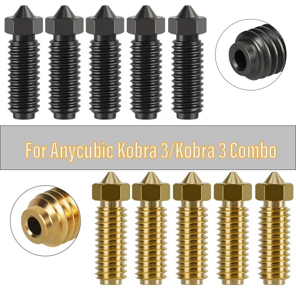 For Anycubic Kobra 3/Kobra 3 Combo Nozzles Brass Hardened Steel 3D Printer Parts