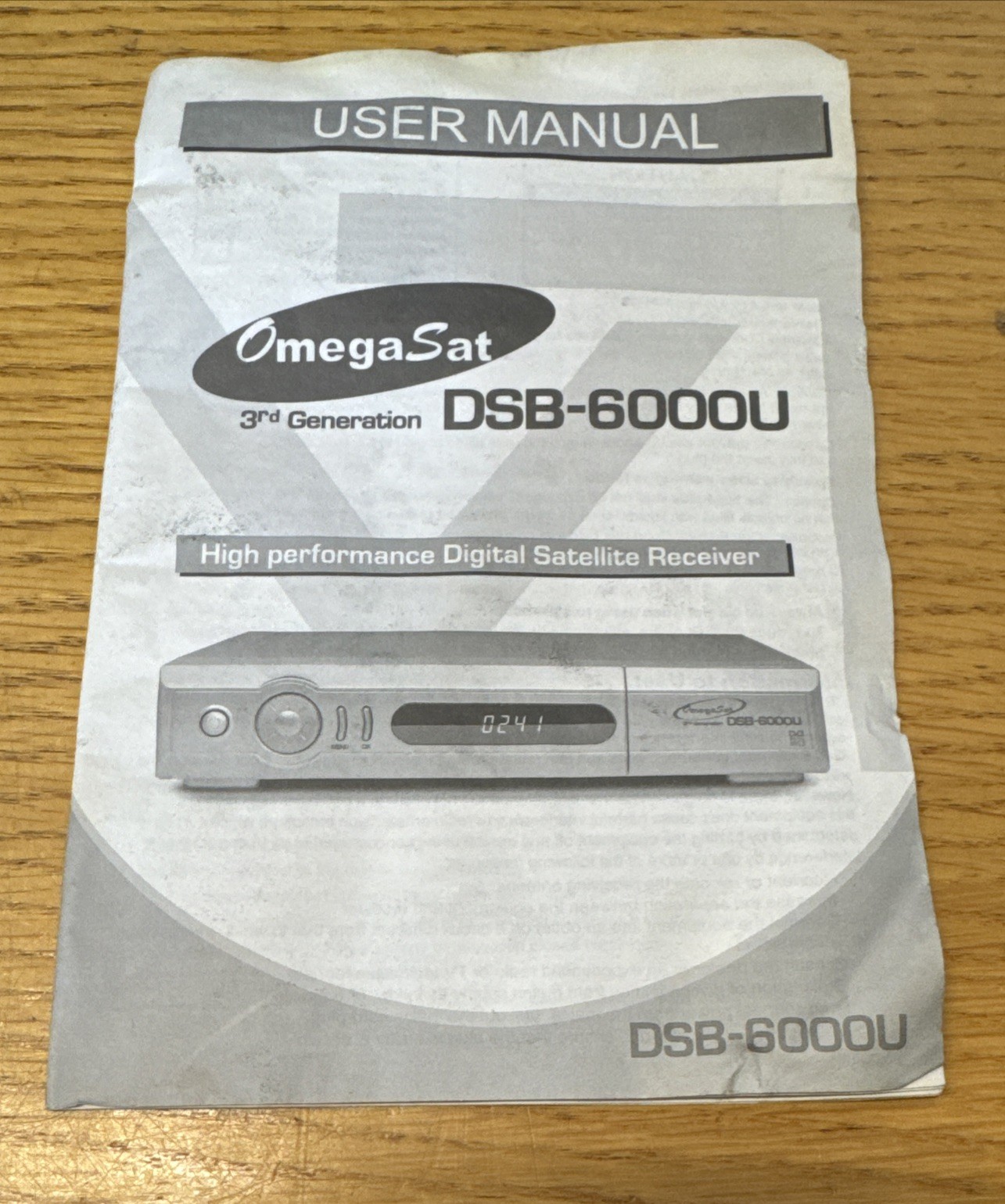 User Manual for Omegasat DSB-6000u Digital Satellite Receiver