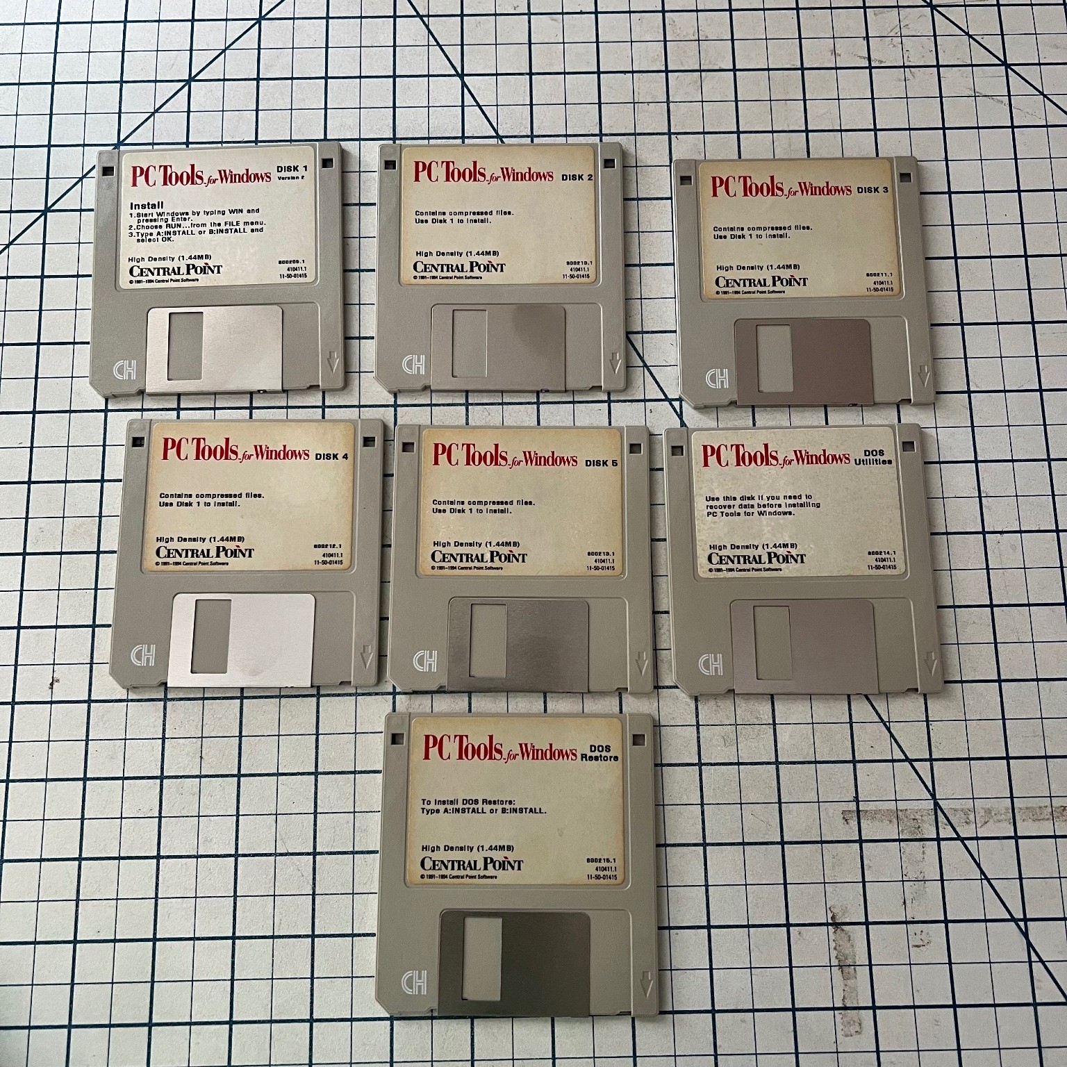 Central Point PC Tools for Windows Software Lot 3.5" Floppy Disks 1993 Vintage
