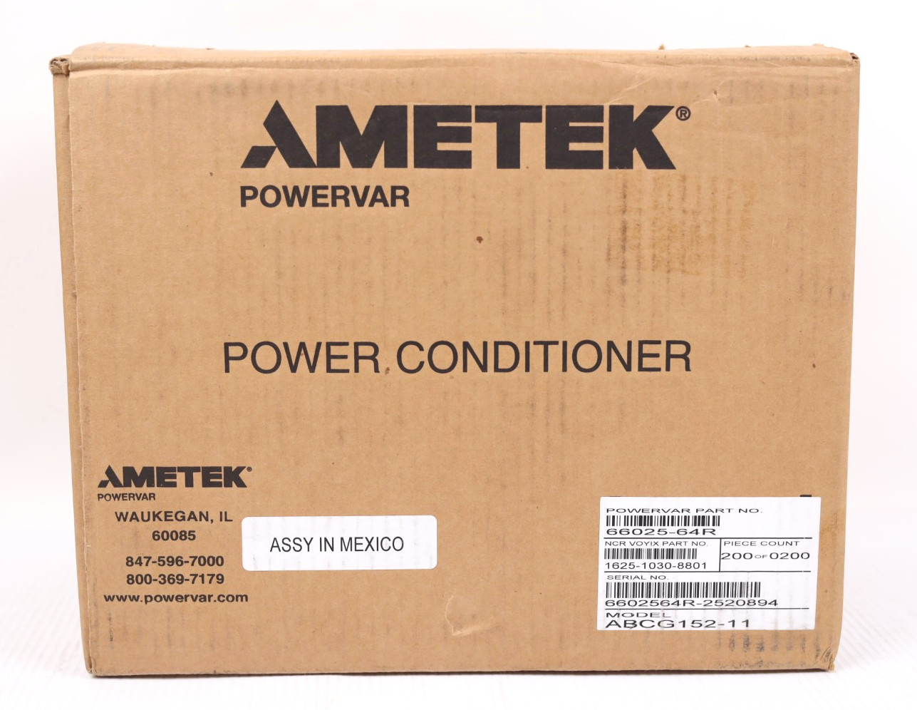 New Ametek Powervar 66025-64R ABCG152-11 Ground Guard Power Conditioner r526