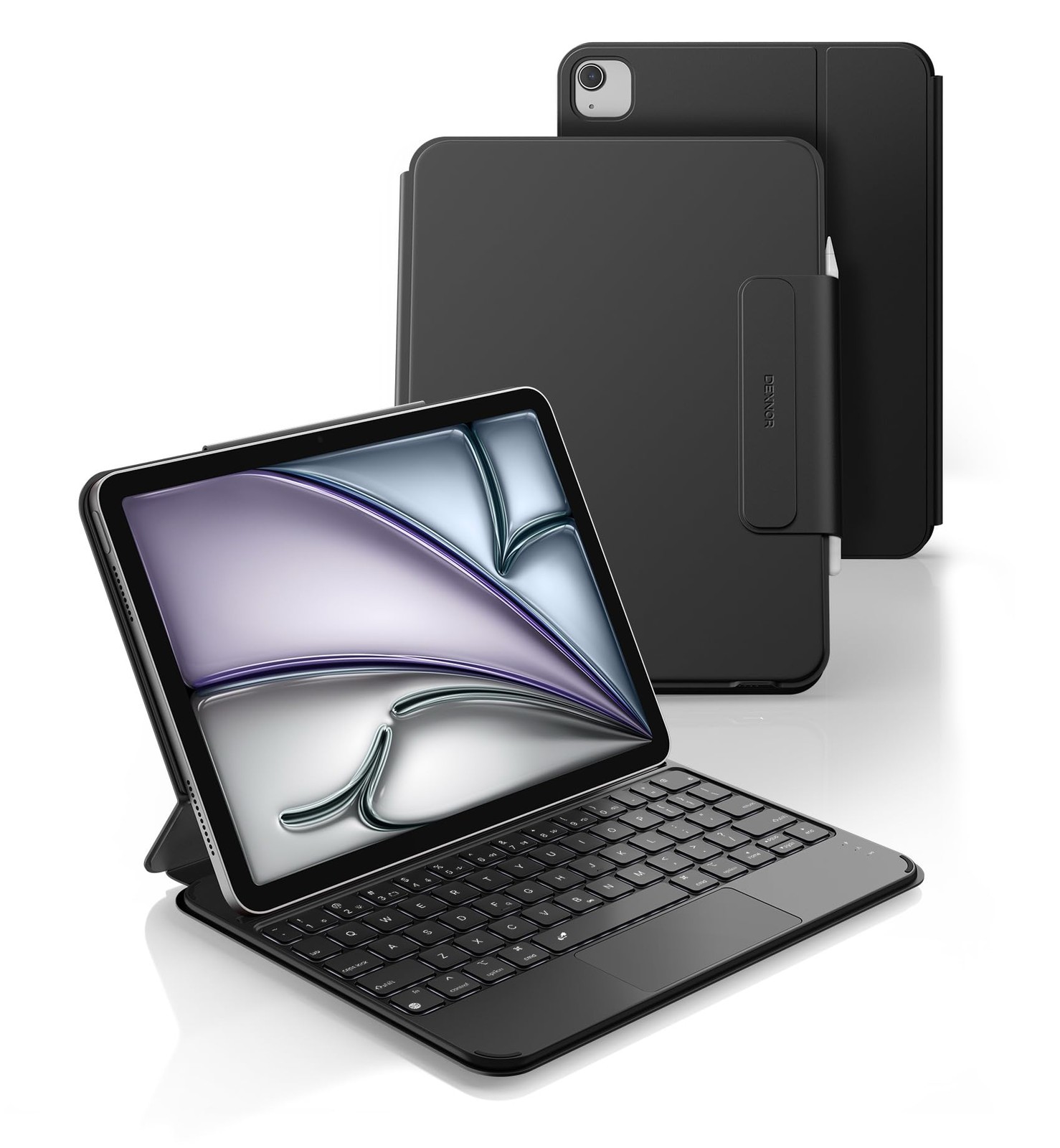 Dexnor iPad Air 11 M4 M3 M2 Pro 11 Keyboard Case Backlit Trackpad Magnetic Black