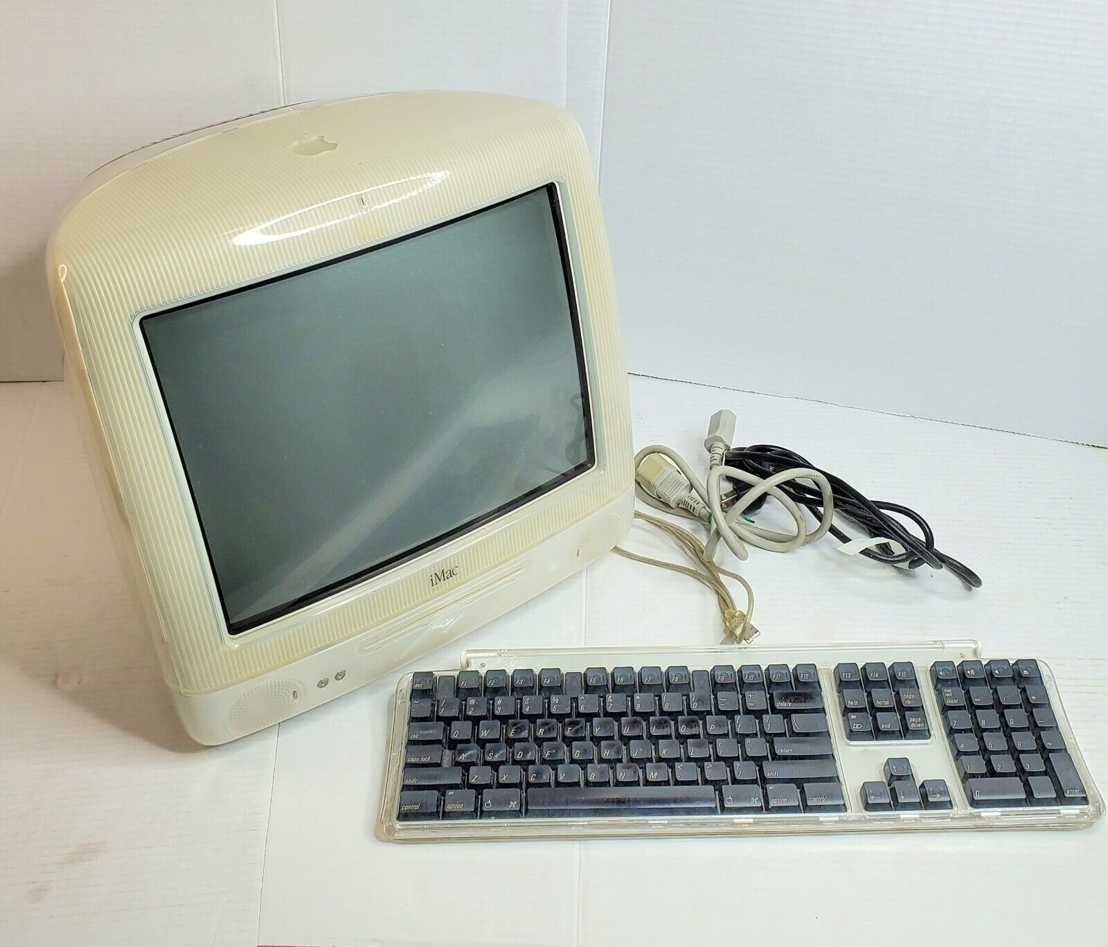 Vintage Apple iMac White M5521 CRT PC Mac Macintosh Keyboard Power Cord READ