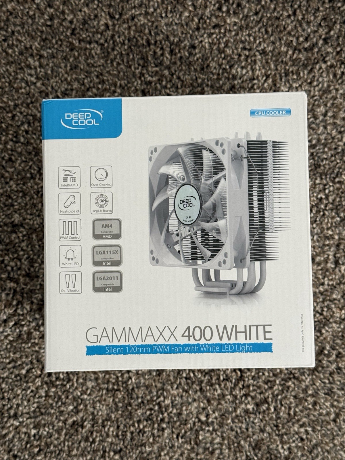 DeepCool GAMMAXX 400 White CPU Cooler LED Fan - New Open Box