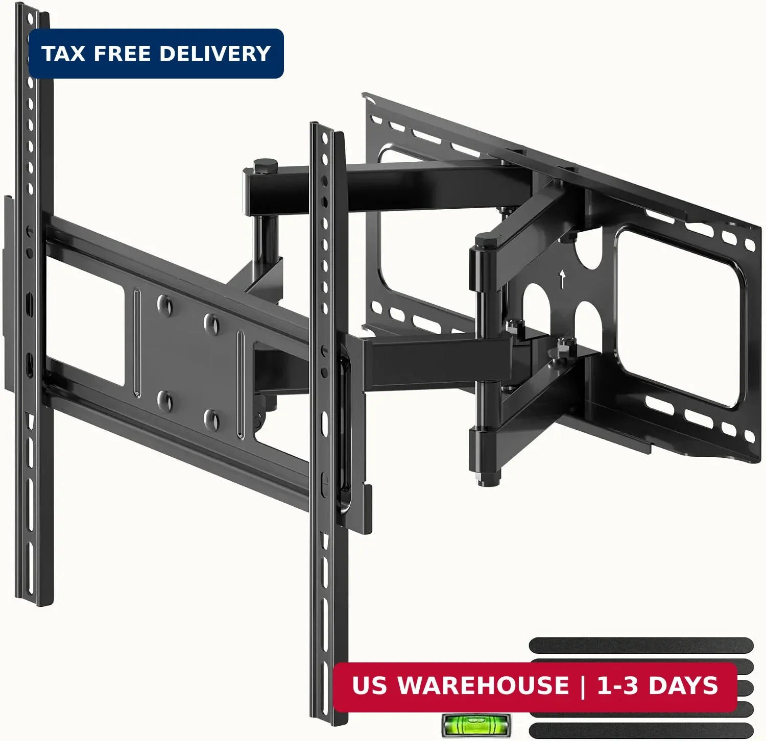 Full Motion TV Wall Mount for Most 26"-70" Flat/Curved TV, Swivel Tilt Br