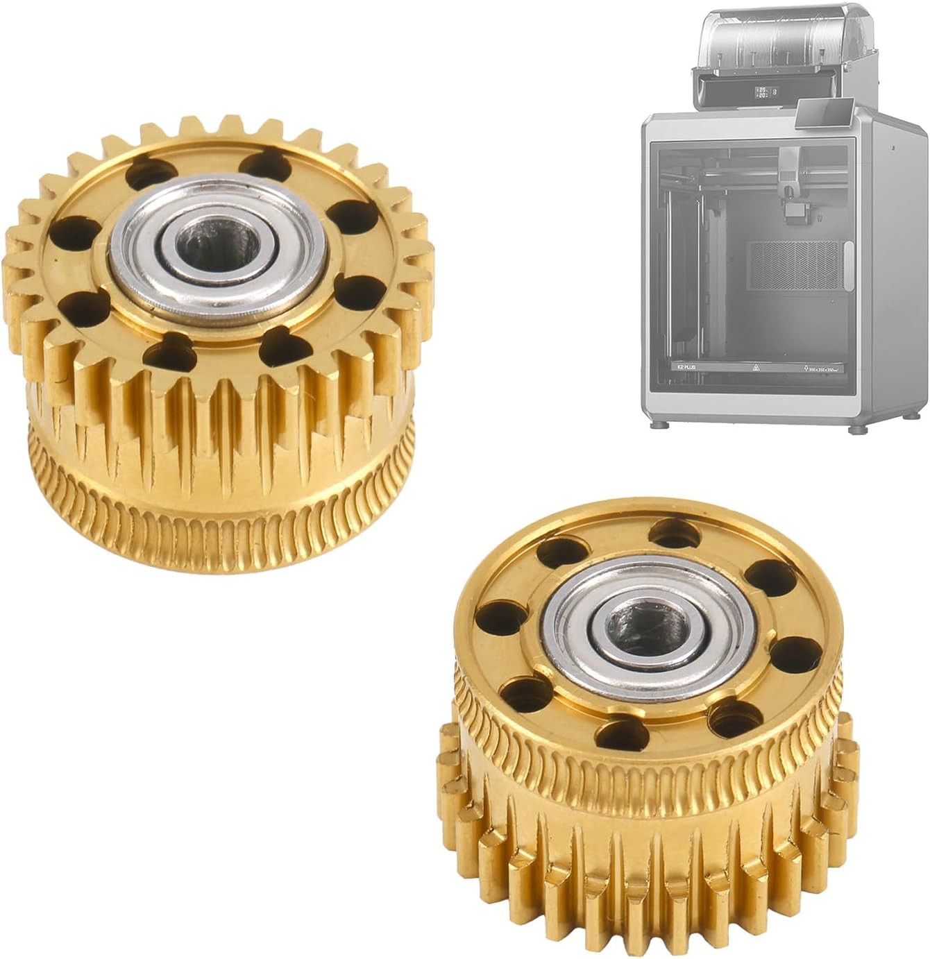 2pcs Upgrade Carbonized Steel Extruder Gear for Creality K2 Plus | Nano Coating