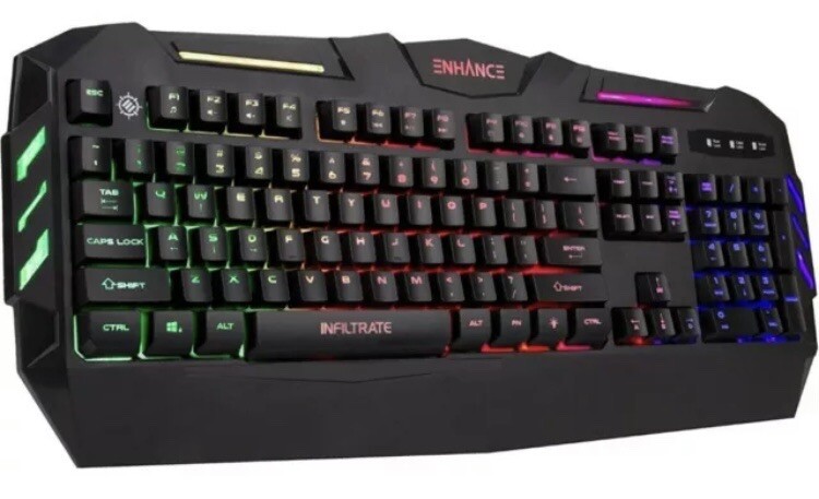 ENHANCE INFILTRATE KL1 LED GAMING KEYBOARD MULTI-COLORED BACKLIT KEYBOARD NEW 