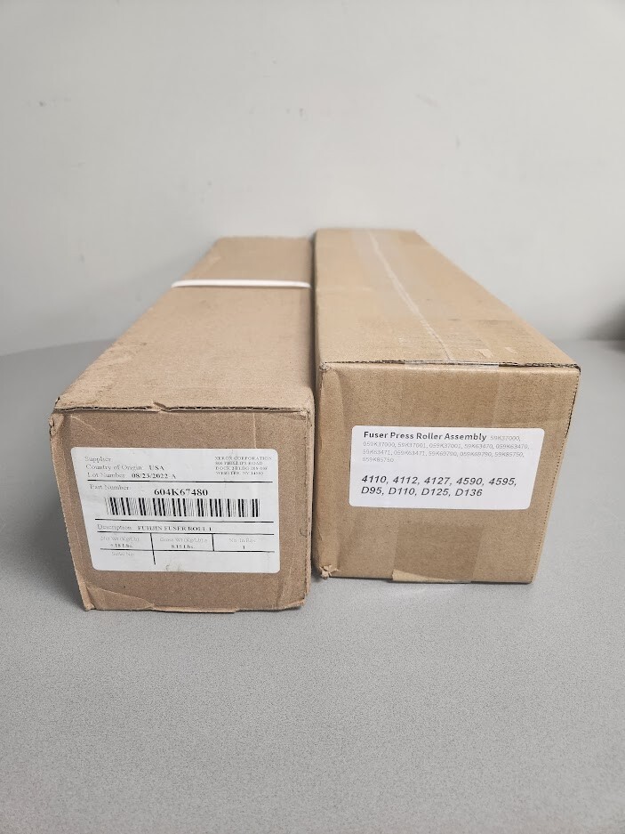 Xerox 4110 Fuser Heat Roll & Fuser Press Roller  Lot of 2