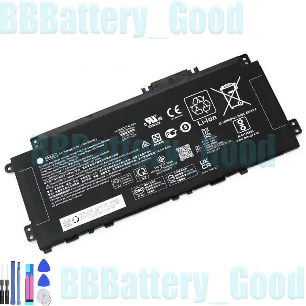 New PP03XL Battery for HP Pavilion 13 14 15 X360 PV03XL HSTNN-DB9X HSTNN-OB1P