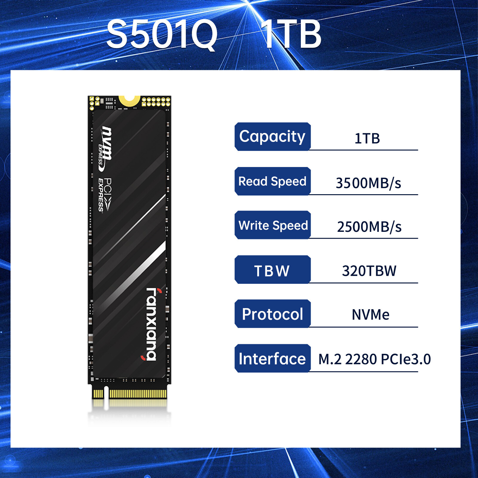  Fanxiang 1TB SSD M.2 2280 2TB 512GB PCIe Gen 3.0 NVMe 3D Solid State Drive lot