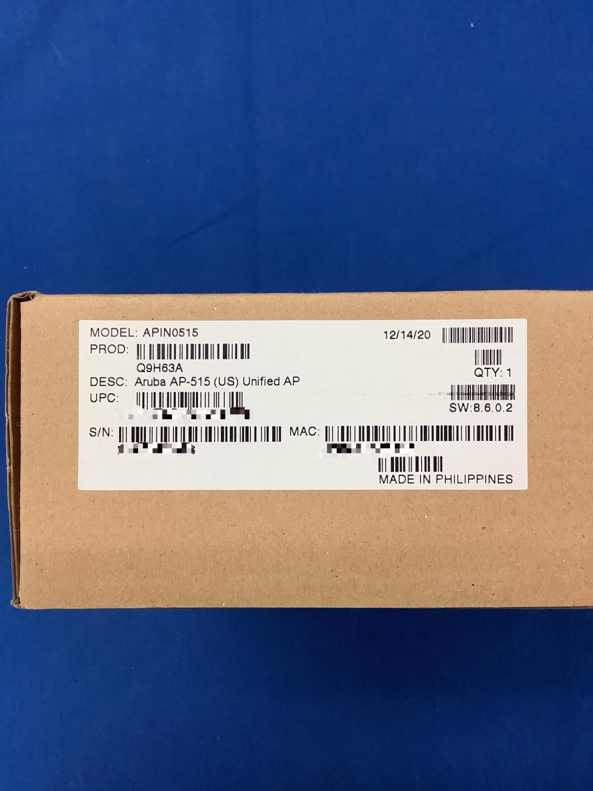 Brand New Q9H63A HPE ARUBA Networks AP-515-US Wireless Access Point APIN0515