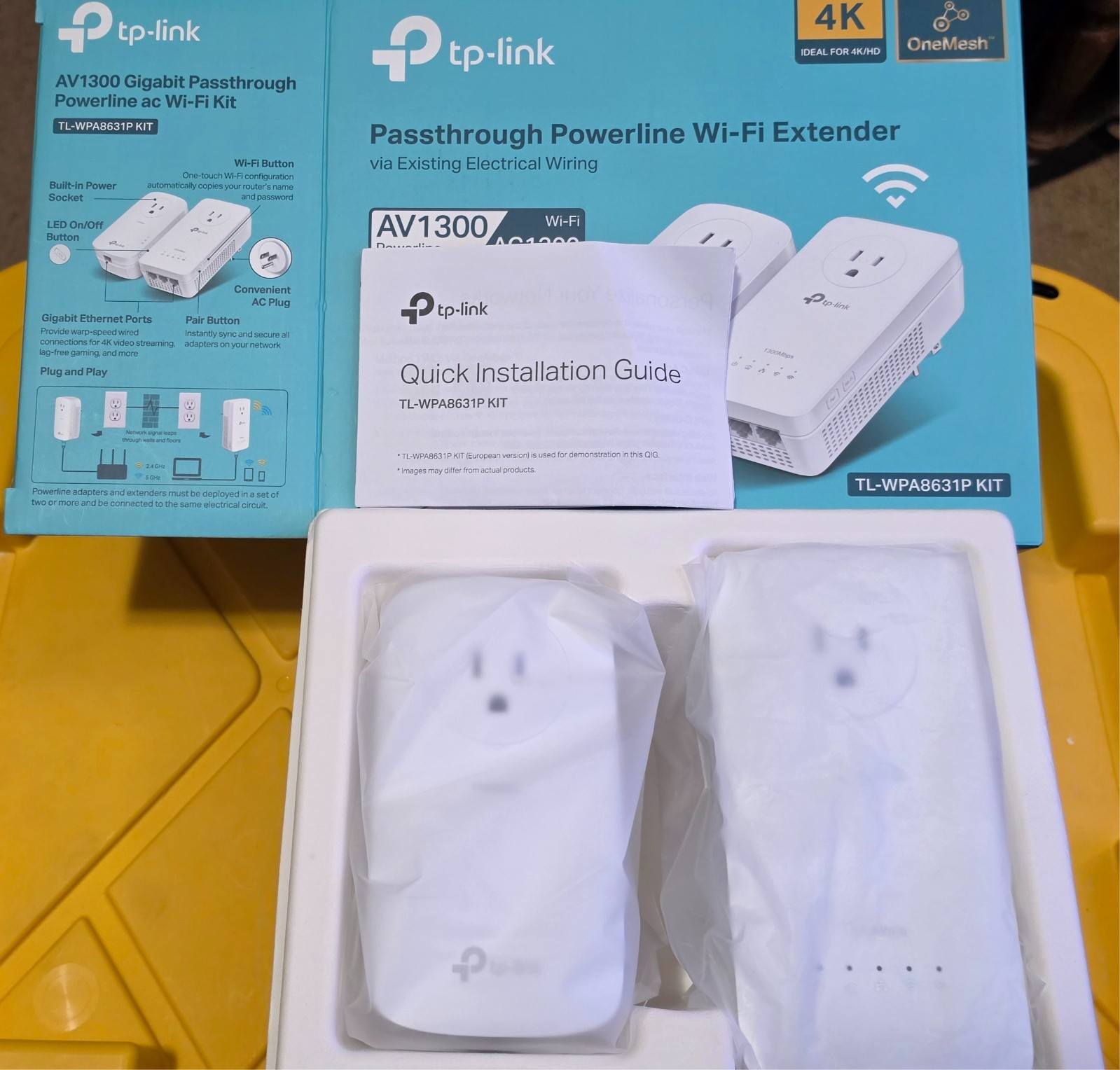 TP-Link TL-WPA8631P KIT, AV1300 Powerline WiFi Extender with Cat5e Cables