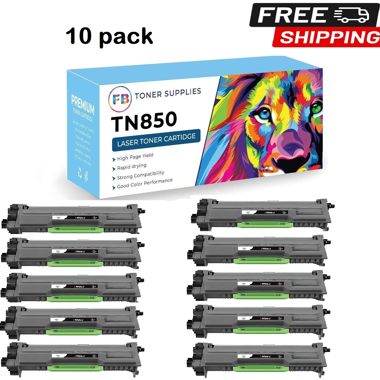 10 PK TN850 TN-850 TN820 Toner Cartridge For Brother TN820 MFC-L5800DW MFC-L5850