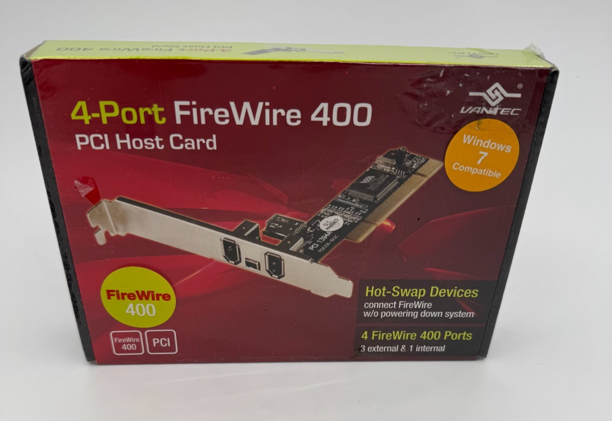 Vantec UGT-FW050 4-Port FireWire 400 PCI Host Card Adapter IEEE 1394a NIB