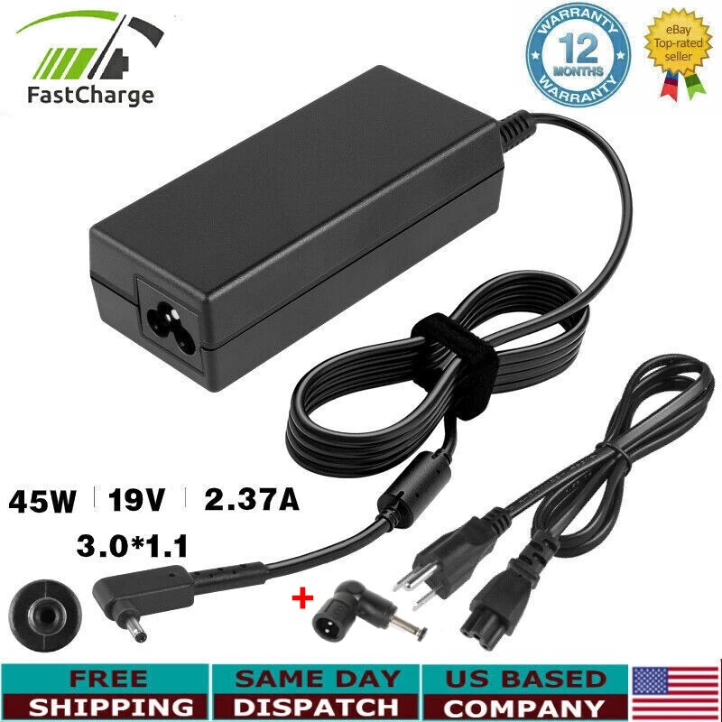 For Acer Chromebook CB3-111 CB3-131 CB5-132T Ac Adapter Charger + Power Cord