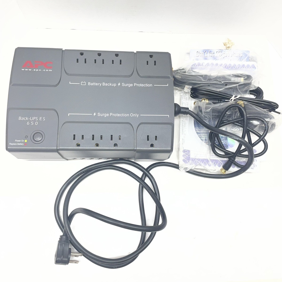 APC BE650R BACK-UPS ES 650VA 390W BATTERY BACKUP SURGE PROTECTOR (CMP127692)